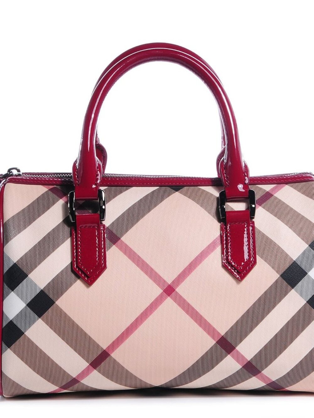 Burberry Nova Check Chester Bowling Bag Raspberry Sorbet